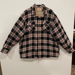 Wrangler Authentics Men's‎ Plaid Sherpa Lined Flannel Shirt Jacket XL